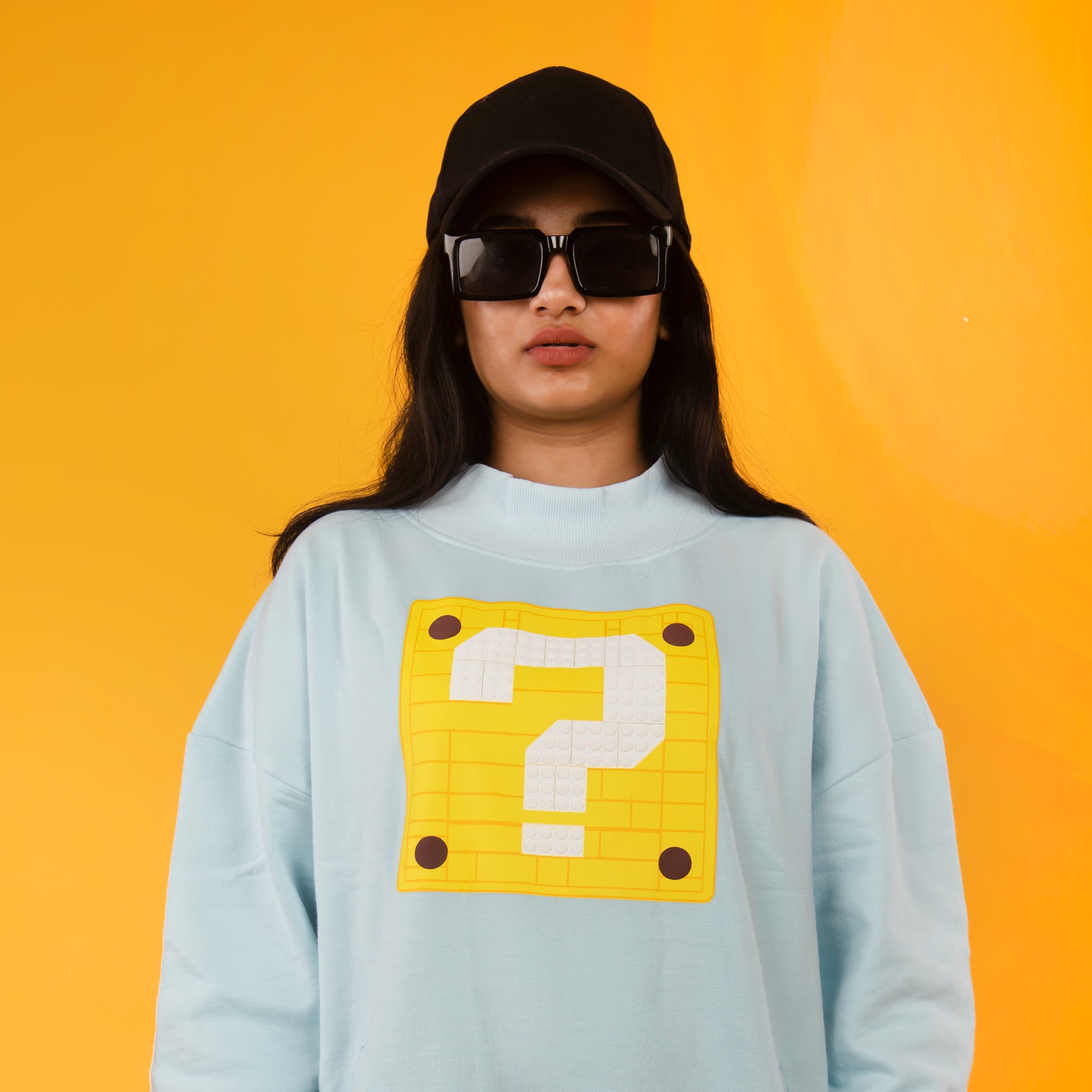 Lego Blocks Blue Turtleneck Sweatshirt